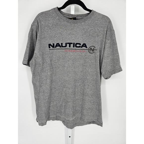 Y2K Nautica Competition Unisex Crew Neck Short Sleeve Gray T-shirt Size XL - Picture 1 of 4